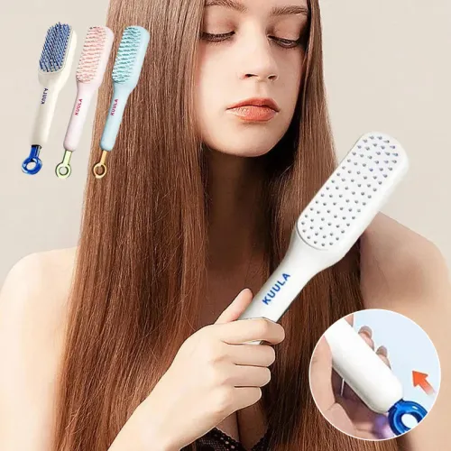 Self-Cleaning Anti-Static Massage Comb – Effortless Detangling & Scalp Care