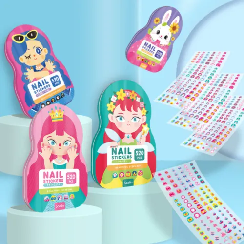 Fun & Colorful Kids Nail Stickers – 520-Piece Set for Creative Designs