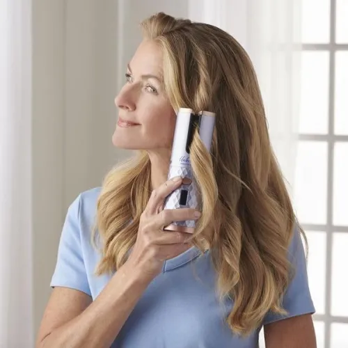 Wireless Auto-Rotating Curling Iron for Effortless Curls and Waves