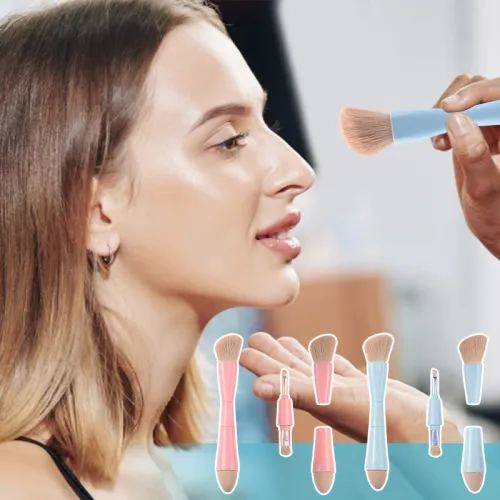 4-in-1 Multi-Tasker Makeup Brush – Versatile Brush for Foundation, Blush, Contour & Highlight