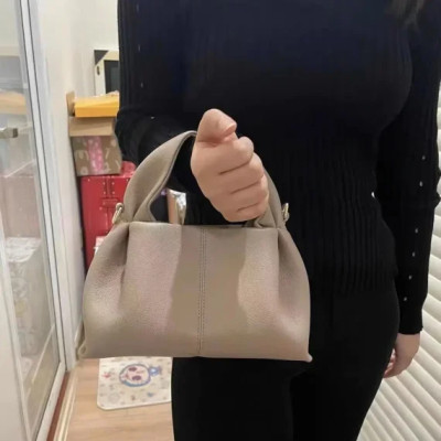 Women’s Genuine Leather Messenger Bags Female Solid Color Dumpling Handbag 2023 Fashion New All-Match Shoulder Bag