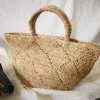 2023 New Women Lafite Grass Hollow Out Woven Bag All-Match Solid Color Ladies One Shoulder Handbag For Holiday