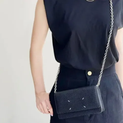 2023 New Women Long Chain Crossbody Bags Solid Color Fashion Simple Wallet Genuine Leather Female Mini Bag