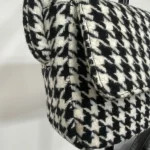2 Colors Women Houndstooth Shoulder Bag Letter Print Fashion 2023 New Ladies Retro Spliced Handbag