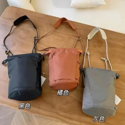 2023 New Women Fashion Bucket Bag Simple Drawstring Solid Color Messenger Bag Ladies Bag