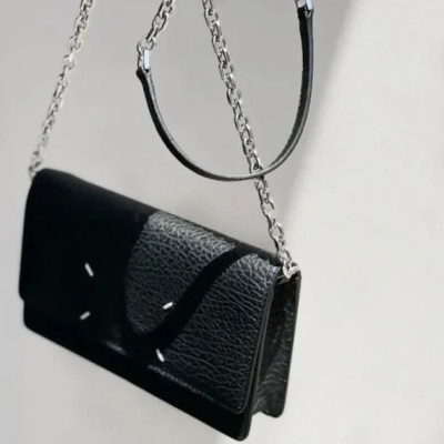 2023 New Women Long Chain Crossbody Bags Solid Color Fashion Simple Wallet Genuine Leather Female Mini Bag