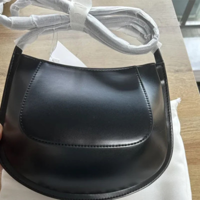 Fashion Lady Retro Leather Mini Bag Half-Moon Solid Color One-Shoulder Bags Ladies Messenger Bag