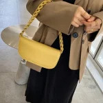 2023 New Female Fashion Single Shoulder Bag Women’s Solid Color Chain Genuine Leather Crossbody Bag