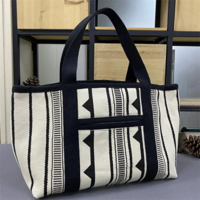 New Women’s Letter Printed Canvas Bag Large Capacity Shopping Handbag Ladies Contrast Color Classic Fashion Tote Bag