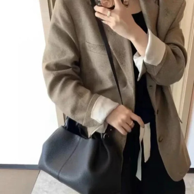 Women’s Genuine Leather Messenger Bags Female Solid Color Dumpling Handbag 2023 Fashion New All-Match Shoulder Bag