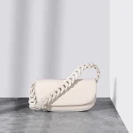 2023 New Female Fashion Single Shoulder Bag Women’s Solid Color Chain Genuine Leather Crossbody Bag