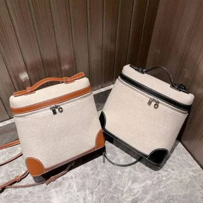 Women Color Patchwork Canvas Backpack Casual Large Capacity Zipper Backpack Leisure Vacation Travel Bag For Ladies 2023 New