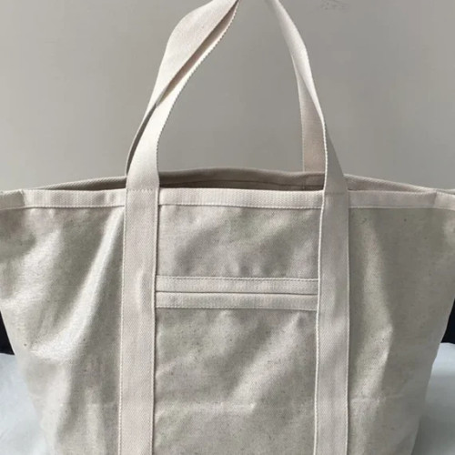 Women’s Linen Embroidery Letters Handbag Large Capacity Shopping Bag Ladies Classic Tote Bag
