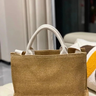 4 Colors Women Letter Embroidery Straw Bag 2023 New All-Match Ladies Woven Large Capacity Handbag