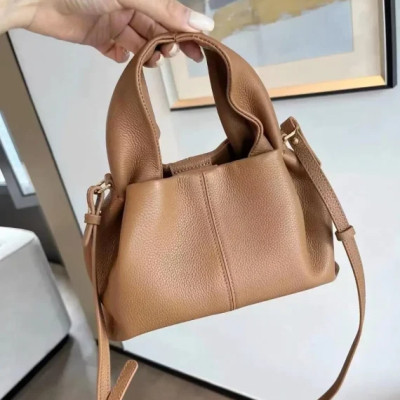 Women’s Genuine Leather Messenger Bags Female Solid Color Dumpling Handbag 2023 Fashion New All-Match Shoulder Bag