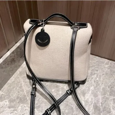 Women Color Patchwork Canvas Backpack Casual Large Capacity Zipper Backpack Leisure Vacation Travel Bag For Ladies 2023 New