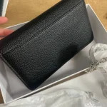 2023 New Women Long Chain Crossbody Bags Solid Color Fashion Simple Wallet Genuine Leather Female Mini Bag