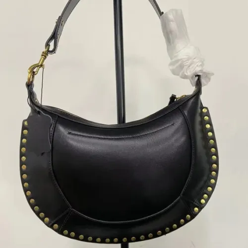 Women Cowhide Saddle Bag Brown Or Black Rivet Decoration Adjustable Shoulder Strap Fashion Ladies Shoulder Bag Zipper Handbag