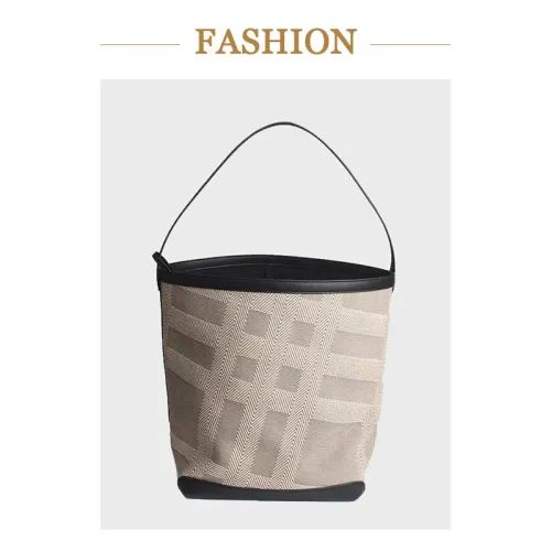 2023 New Ladies Double-Sided Canvas Bucket One-Shoulder Bag Versatile Lady Tote Big Bag Large Capacity Handbag Shopping Bags