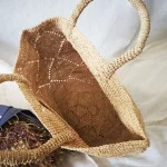 2023 New Women Lafite Grass Hollow Out Woven Bag All-Match Solid Color Ladies One Shoulder Handbag For Holiday