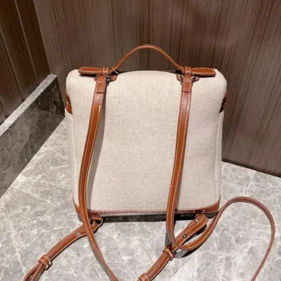 Women Color Patchwork Canvas Backpack Casual Large Capacity Zipper Backpack Leisure Vacation Travel Bag For Ladies 2023 New
