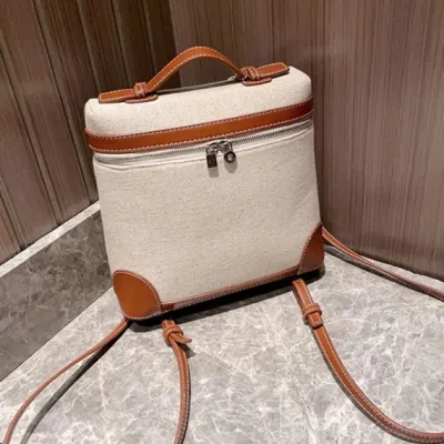 Women Color Patchwork Canvas Backpack Casual Large Capacity Zipper Backpack Leisure Vacation Travel Bag For Ladies 2023 New