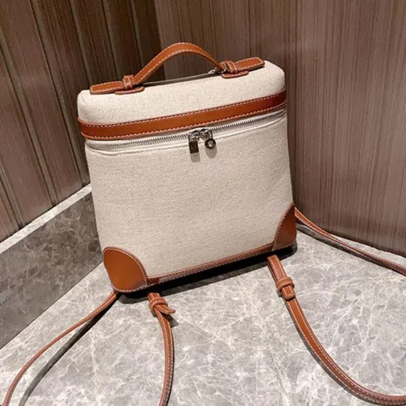 Women Color Patchwork Canvas Backpack Casual Large Capacity Zipper Backpack Leisure Vacation Travel Bag For Ladies 2023 New