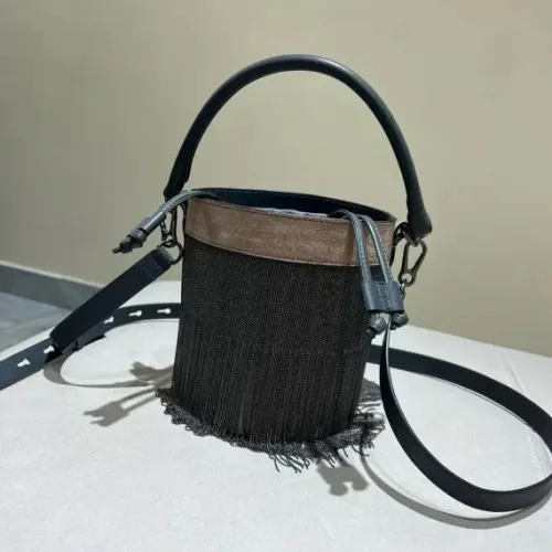 Women’s Barrel Type Beadings Tassels Bags Fashion All-Match 2023 New Ladies Lace-Up Drawstring Shoulder Handbags