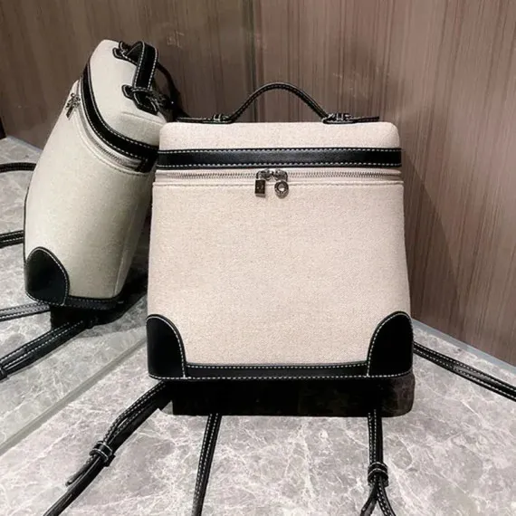 Women Color Patchwork Canvas Backpack Casual Large Capacity Zipper Backpack Leisure Vacation Travel Bag For Ladies 2023 New