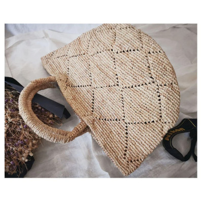 2023 New Women Lafite Grass Hollow Out Woven Bag All-Match Solid Color Ladies One Shoulder Handbag For Holiday