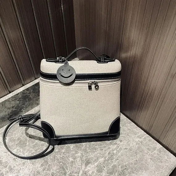 Women Color Patchwork Canvas Backpack Casual Large Capacity Zipper Backpack Leisure Vacation Travel Bag For Ladies 2023 New