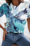 Casual Street Print Basic O Neck T-Shirts