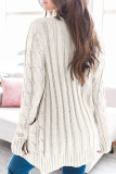 Fashion Solid Patchwork Cardigan Collar Tops