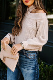 Fashion Street Solid Patchwork O Neck Tops