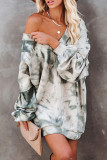 Fashion Casual Print Backless V Neck Tops