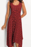 Fashion Street Striped Split Joint U Neck A Line Dresses
