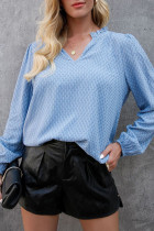 Fashion Street Solid Split Joint V Neck Tops