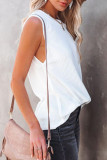 Fashion Casual Solid Split Joint O Neck T-Shirts