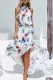 Fashion Elegant Floral Hollowed Out Frenulum Halter Irregular Dress Dresses