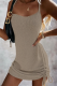 Casual Solid Draw String Backless Strapless Dresses