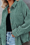 Casual Street Solid Buckle Turndown Collar Tops