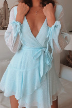 Blue chiffon dress