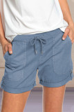 Casual Solid Split Joint Pocket Straight Solid Color Bottoms