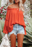 Street Solid Fold Off the Shoulder Tops
