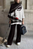 Casual Street Print Printing Half A Turtleneck Three Quarter Two Pieces