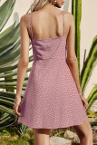 Fashion Elegant Print Frenulum Stringy Selvedge V Neck A Line Dresses