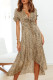 Fashion Casual Print Split Joint V Neck Irregular Dresses