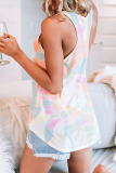 Casual Gradual Change Tie Dye Pullovers Basic O Neck Tops