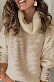 Fashion Street Solid Pullovers Turtleneck Tops