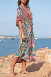 Fashion Vacation Print Split Joint Swimwears Cover Up